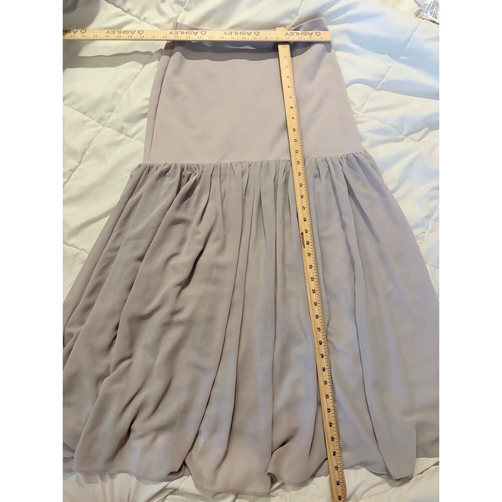 ASTR The Label Drop Waist Midi Maxi Skirt Medium Gray Taupe Gathered Flowy - Picture 5 of 8